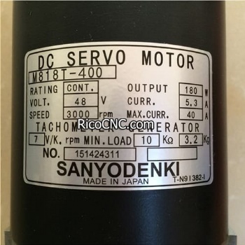SANYO M818T-400 Spark Machine DC Servo Motor M818T400 Tachometer Generator